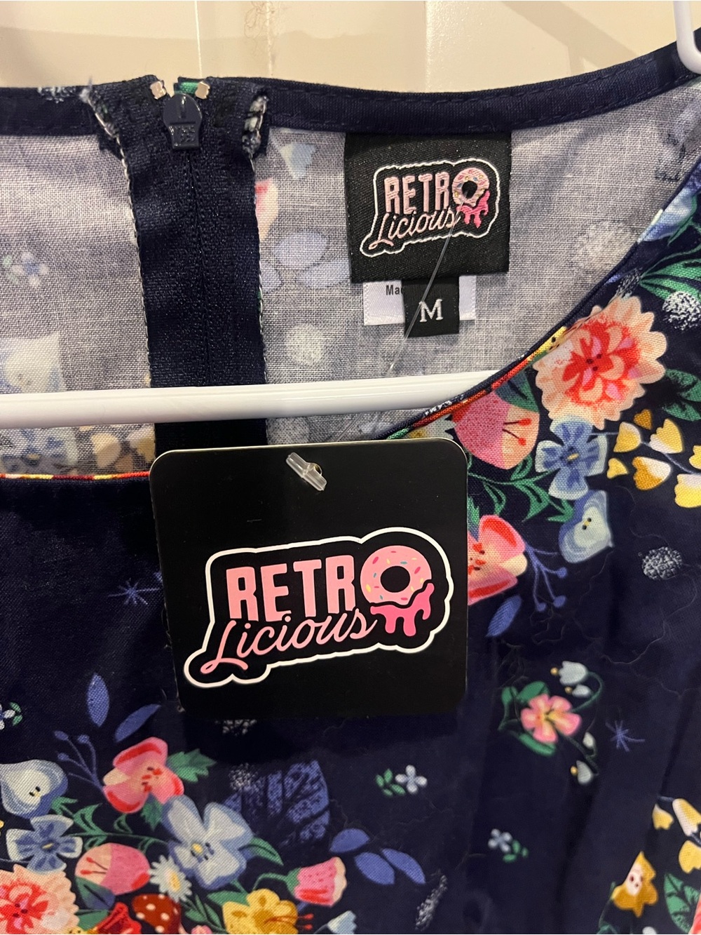 Retrolicious Navy Alice Floral Fit-and-Flare Dress